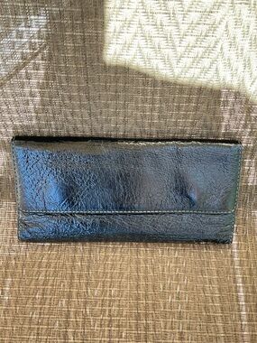 Hobo Black Patent Leather SADIE Clutch Wallet